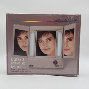 Vintage Vidal Sassoon 3 Sided 4 Way Light Up Makeup‎ Mirror Model VS475 Works